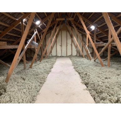 Isolation combles perdus Laine de roche Roockwool Surface 60 m2