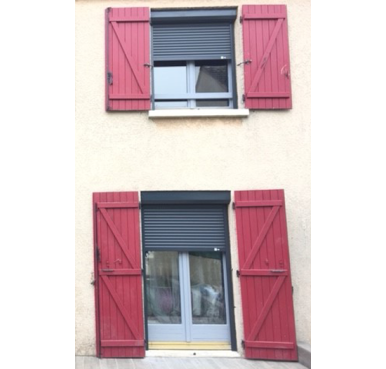 VOLET ROULANT RADIO ELECTRIQUE POUR PORTE FENETRE 2 VANTAUX